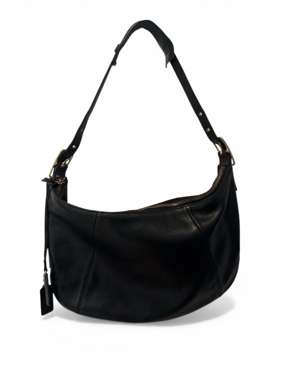 1990’s Vintage Coach Black Leather Hobo Shoulder Bag - Picture 2 of 6